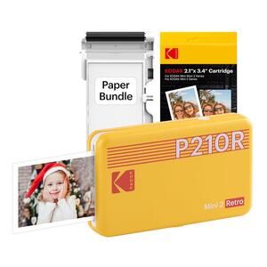 Sealed KODAK Mini 2 Retro Portable Photo Printer 2.1x3.4 inches 68 Sheets Bundle